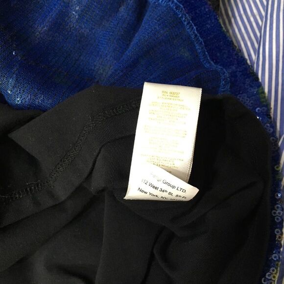 NICOLE MILLER BLUE TRIBAL SEQUINS TANK TOP SMALL - Picture 13 of 14